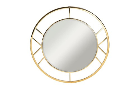 Зеркало круглое в металлической раме (золото)