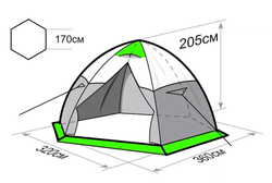 Всесезонная универсальная палатка ЛОТОС 5У (серо-красная)