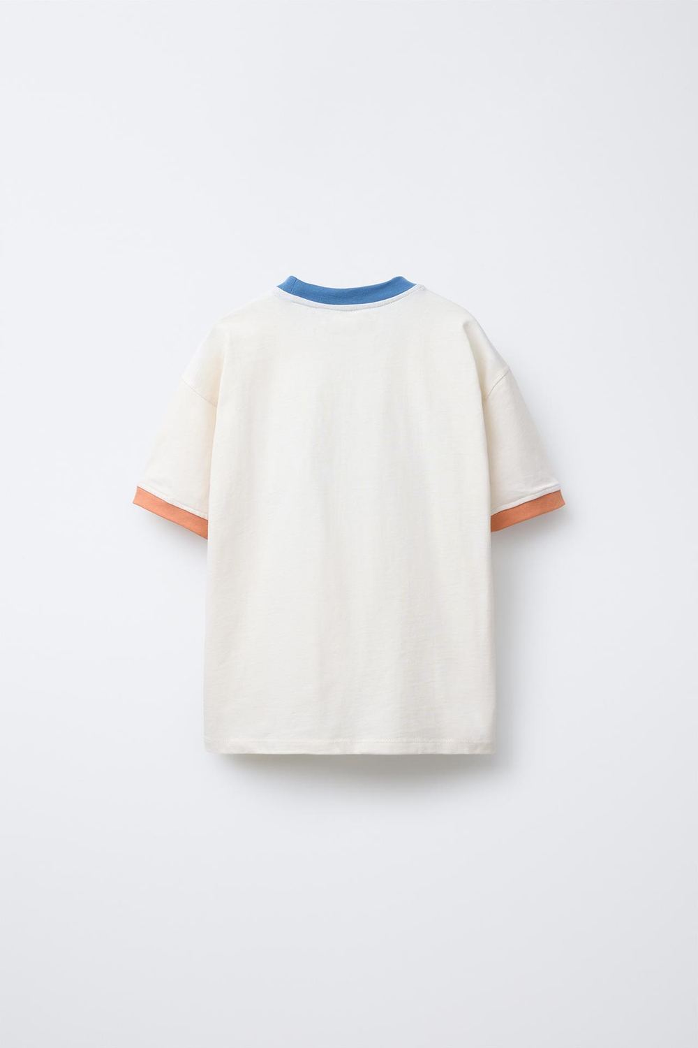 ZARA ФУТБОЛКА С КОНТРАСТНОЙ НАДПИСЬЮ, ЭКРЮ