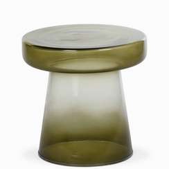 Кофейный стол Meliora Fade Ø37х40 см, прозрачное зеленое стекло