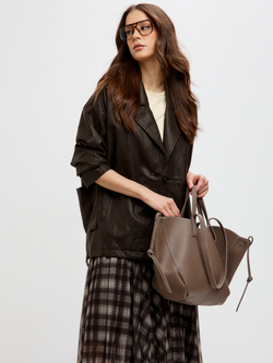 Жакет из экокожи свободного силуэта