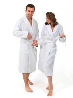 Халат гостиничный махровый "Элит" с воротником шалькой, цвет: 024-Белый