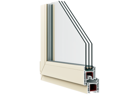 Окно пластиковое, профиль Plafen C-line 58 (1300 x 1400), с поворотно-откидной створкой,2-х камерный стеклопакет