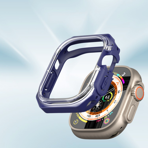 Чехол-бампер с синими вставками от Dux Ducis для часов Apple Watch Ultra 1 и 2, 49MM, Tamo Series Case
