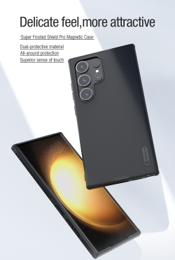 Чехол от Nillkin c поддержкой зарядки MagSafe для Samsung Galaxy S24 Ultra, серия Super Frosted Shield Pro Magnetic