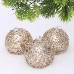 Новогодние шары «GLAME - Искра» 8 см (набор 3 шт), Шампань