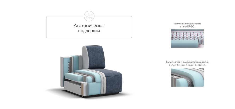 Кинг Модуль спальное место место Велюр Роял синий