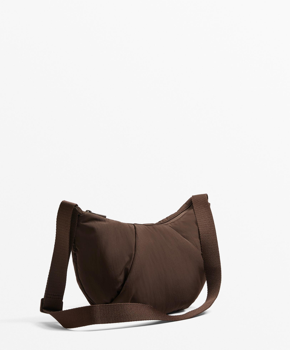 OYSHO Стеганая мини-сумка с плечевым ремнем, коричневый