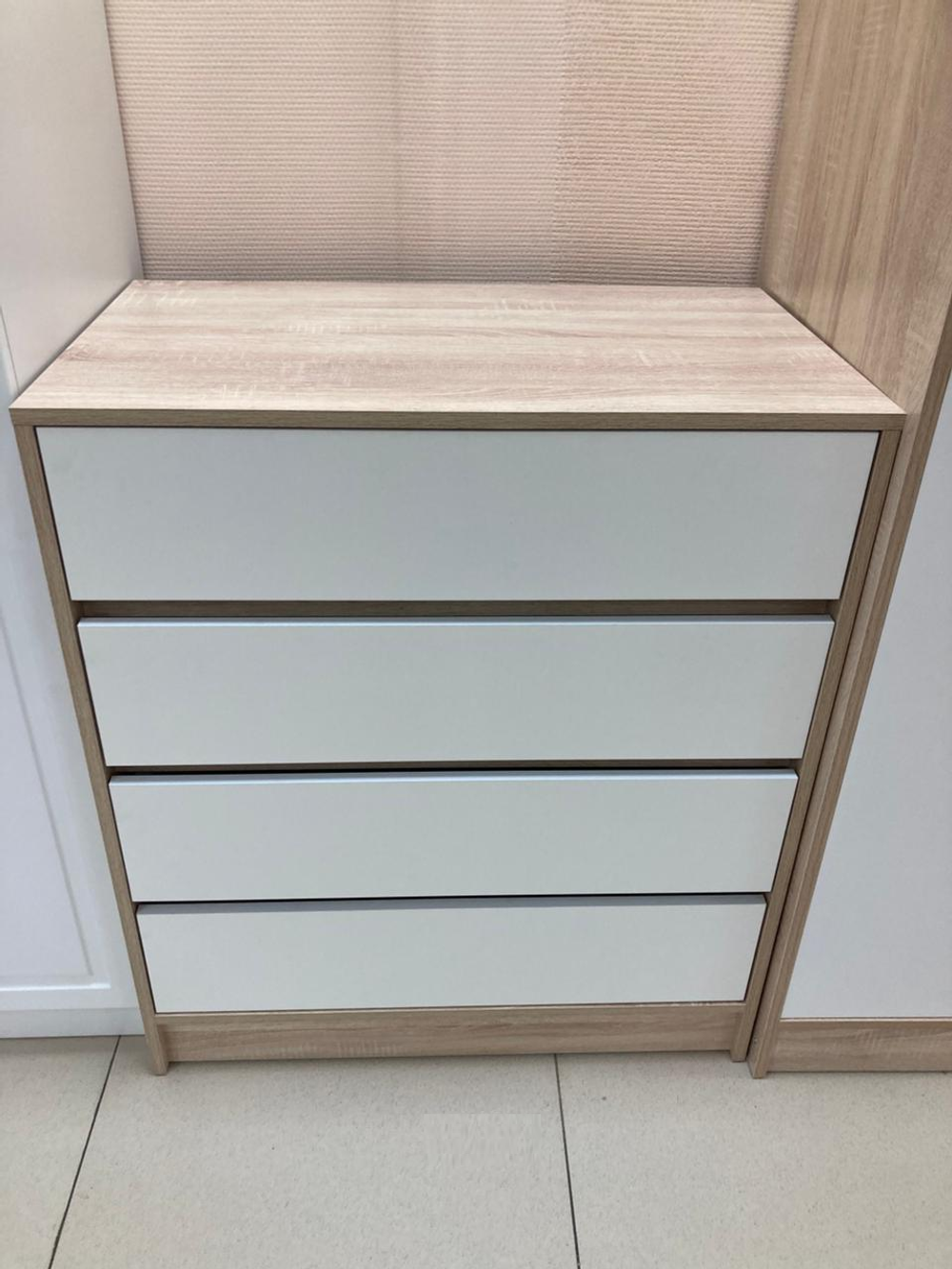 Комод с 4-мя ящиками Бруно дуб сонома/белый