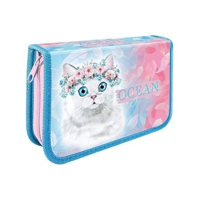 Пенал 1 секция большой SOFT 130*200 "ГОЛУБОГЛАЗЫЙ КОТЕНОК 2021" (Пчелка)