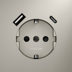 Розетка встраиваемая VOLTUM S70 с заземлением и защитными шторками, 16А, с USB, A+С, (кашемир)