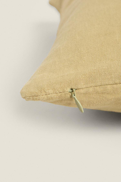 ZARA HOME ЛЬНЯНОЙ ЧЕХОЛ ДЛЯ ДЕКОРАТИВНОЙ ПОДУШКИ, ЗЕЛЕНЫЙ