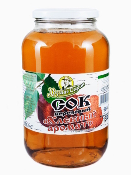 Сок березовый "Хлебный аромат" 1,5л Хозяин Барин