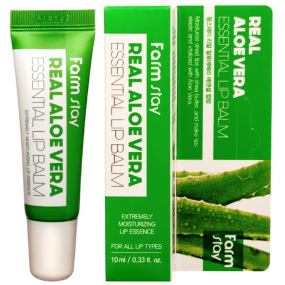 Бальзам для губ суперувлажняющий с алоэ вера FarmStay Real essential lip balm, 10 мл