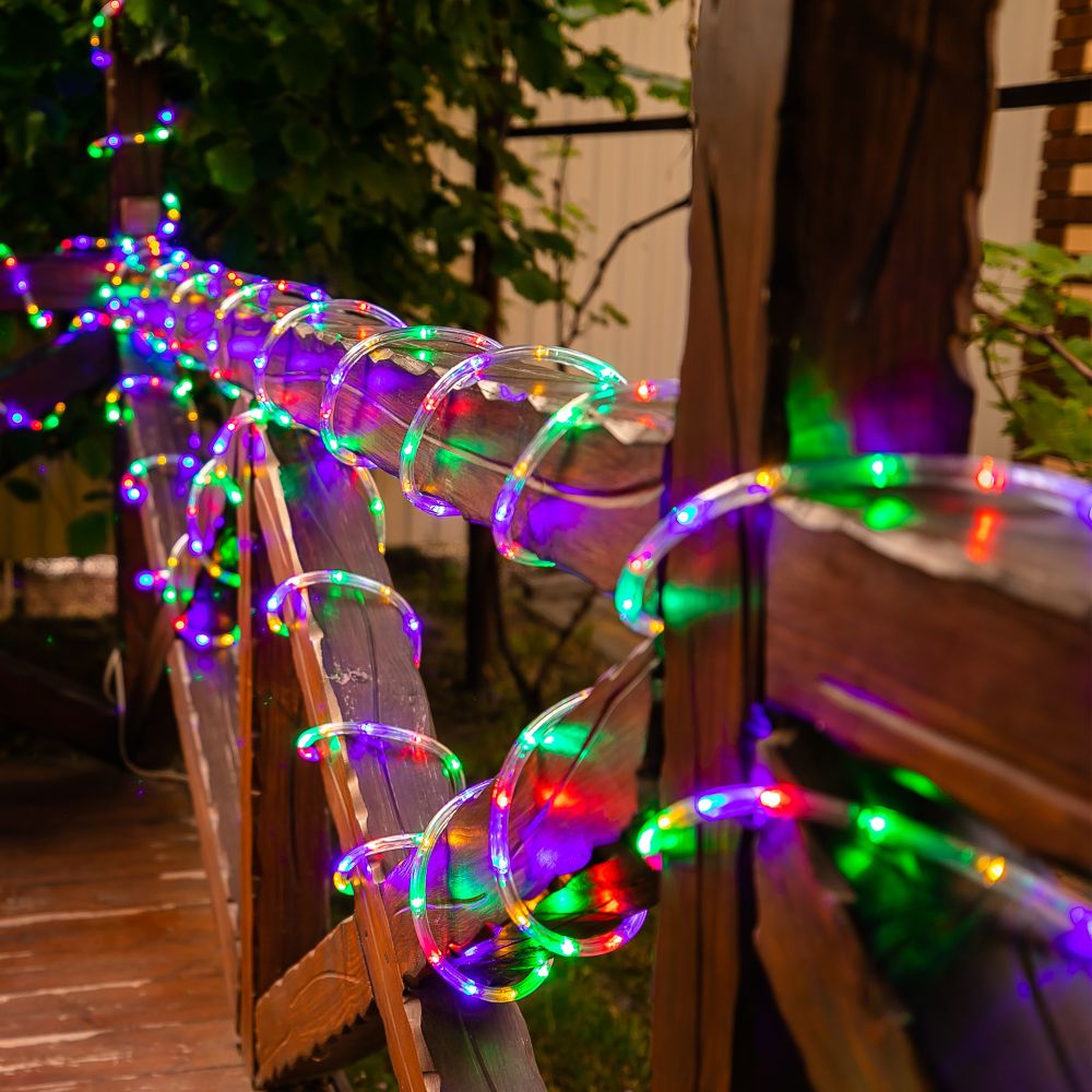 ULD-D50 8M-С08 IP44 MULTI Гирлянда светодиодная Дюралайт. 8м. С контроллером. Разноцветный свет. Провод прозрачный. ТМ Uniel