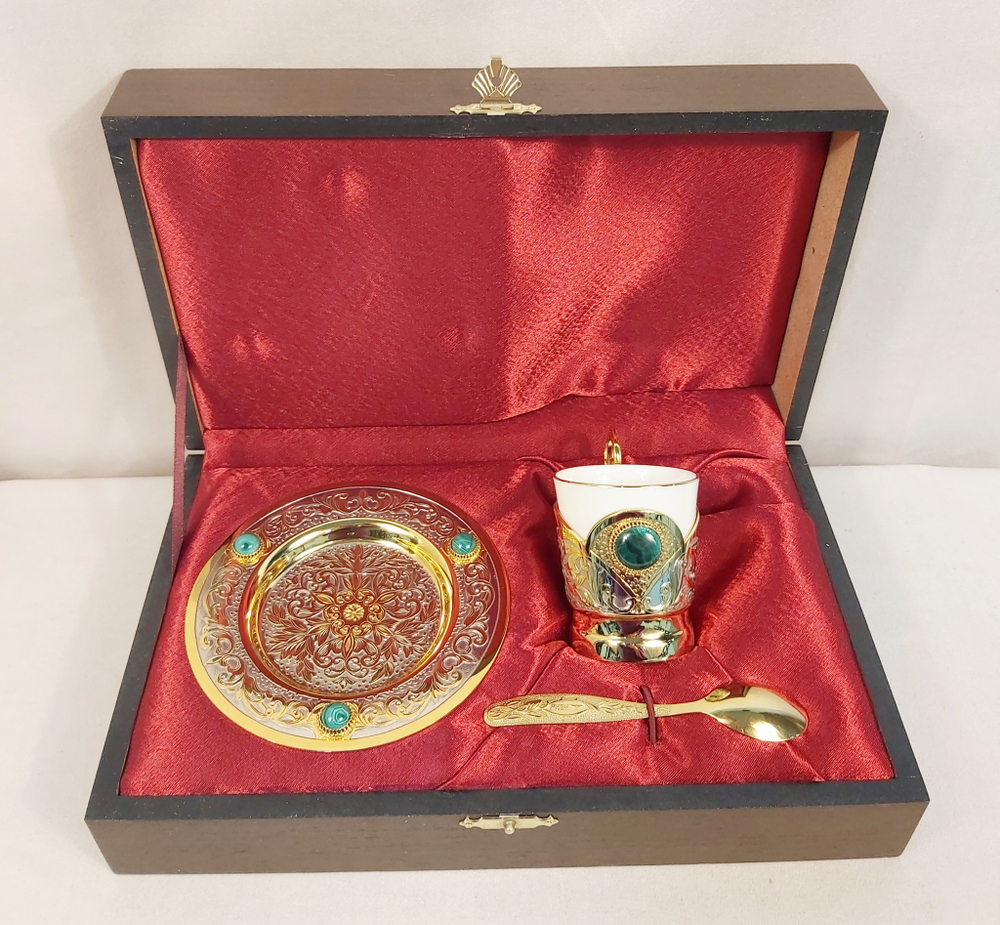 Кофейный набор Златоуст "Малахит"