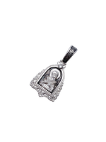 Образок из серебра/Чернение/Со вставкой из прозрачного фианита/Семистрельная