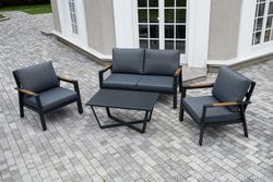 "Орхидея" лаунж-зона 4-местная из алюминия, цвет темно-серый