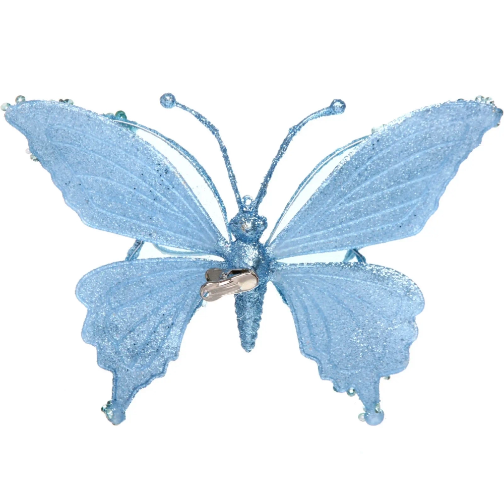 Украшение новогоднее «Бабочка - Изящный полет» 24.5*9*17 см, Голубой