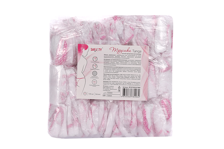 Трусики SAF&TY "Tanga" женские, нетканые, спанбонд, белые, 25 шт. в пакете