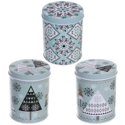 Банка жестяная «Снежинка» 1000мл 10,7*13,8см