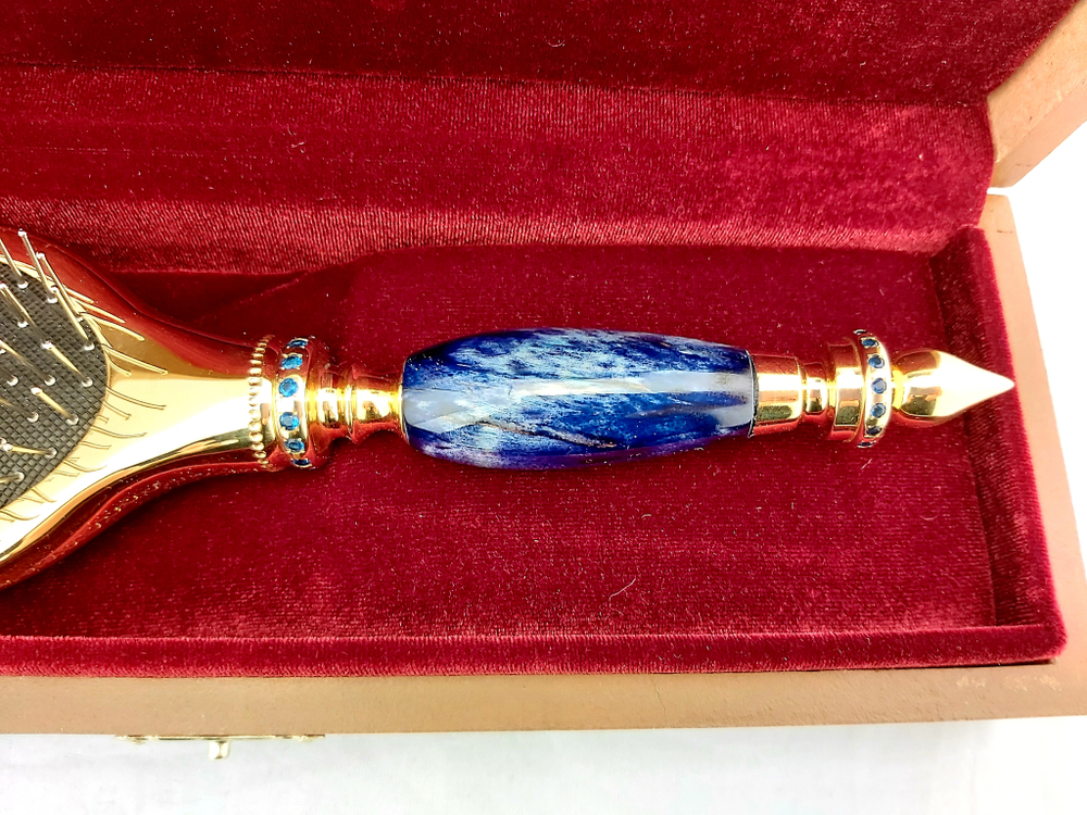 Расческа, инкрустированная фианитами (Златоустовская гравюра)