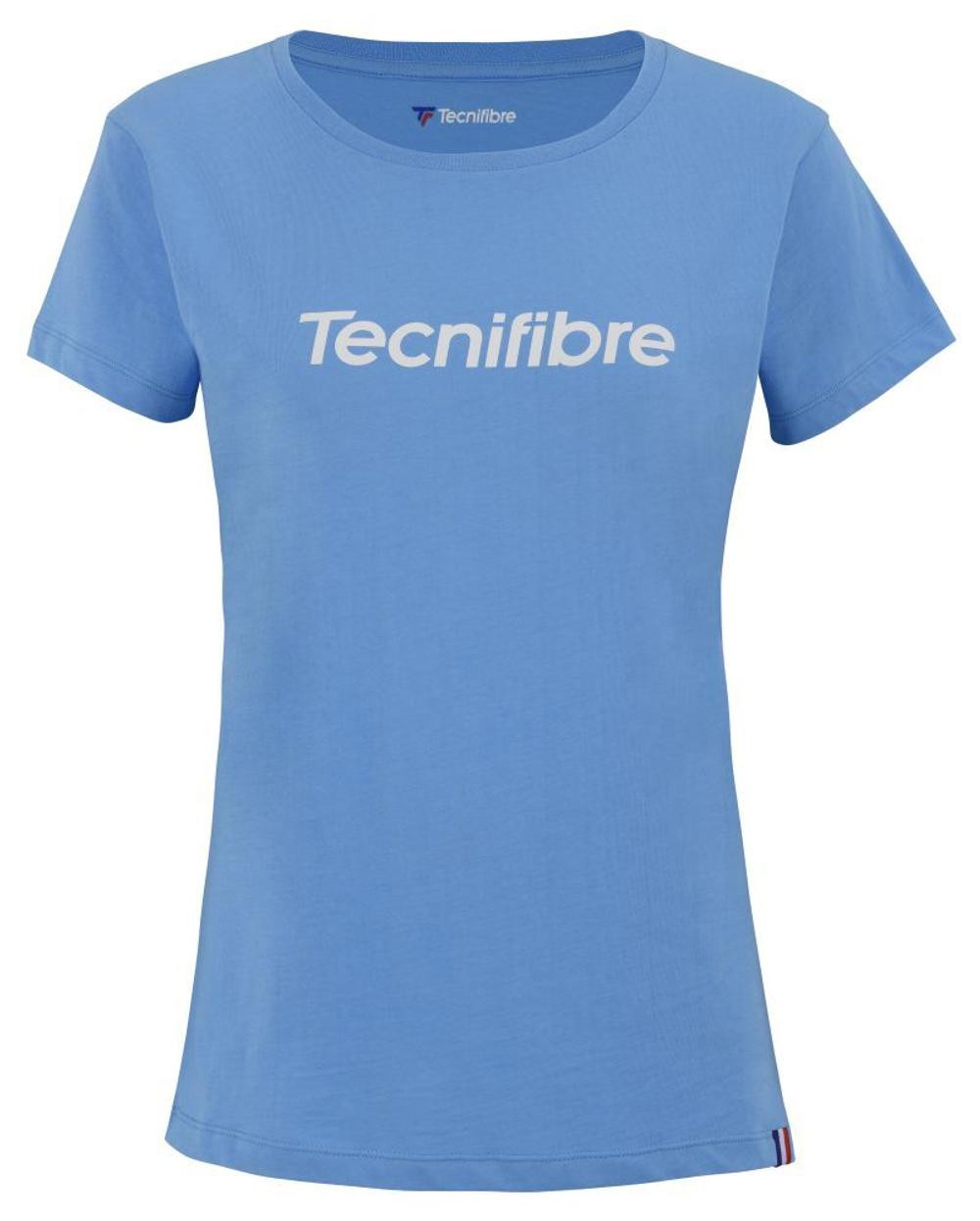 Женская теннисная футболка Tecnifibre Club Cotton Tee - небесный