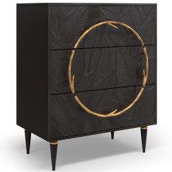 Комод Арт Колор leaves Классик Голд с 3 ящиками Терпкий коричневый