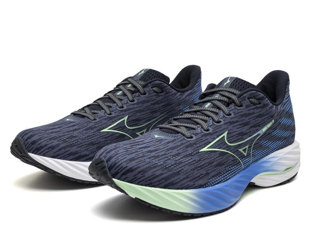 Кроссовки для бега мужские Mizuno Wave Rider 28 Сине-Зеленые
