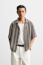 Рубашка jacquard с геометрическим узором