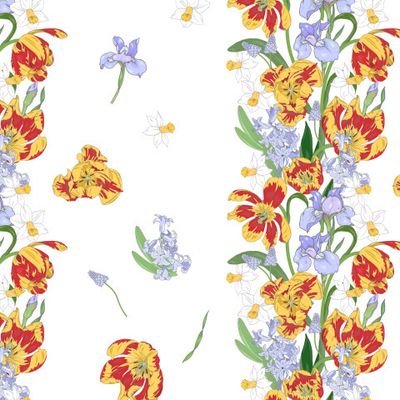 желтые тюльпаны и гиацинты