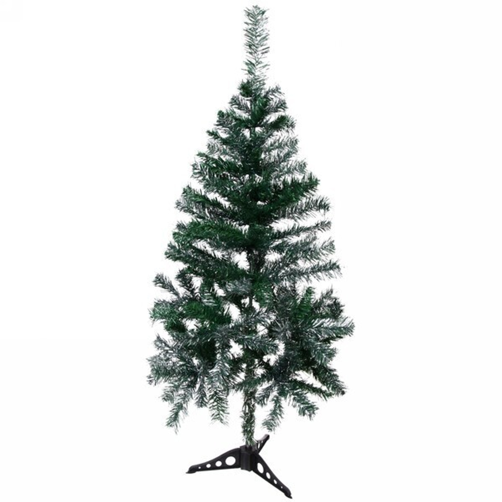 Ёлка «Серебряная дымка» 120 см, ПВХ зеленый с серебром (150 веток)