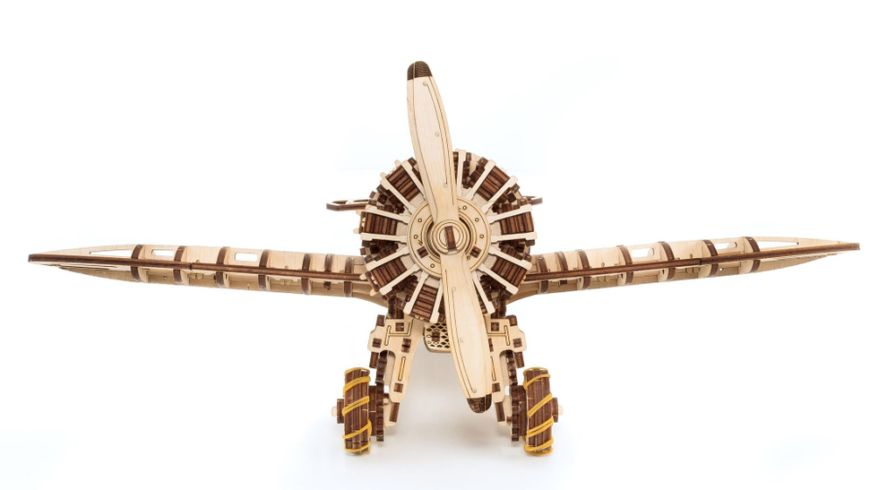 Конструктор деревянный 3D, сборная модель EWA Самолет с мотором
