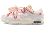 OFF-WHITE x Nike Dunk Low "The 50" Grey-White NO.33 Joint Red Shoe Lace Light Powder Buckle Fashion Casual Low Panel Shoes