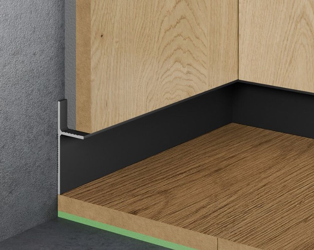 Теневой плинтус скрытого монтажа Pro Design Panel 7208 черный, 2700x18x46 мм