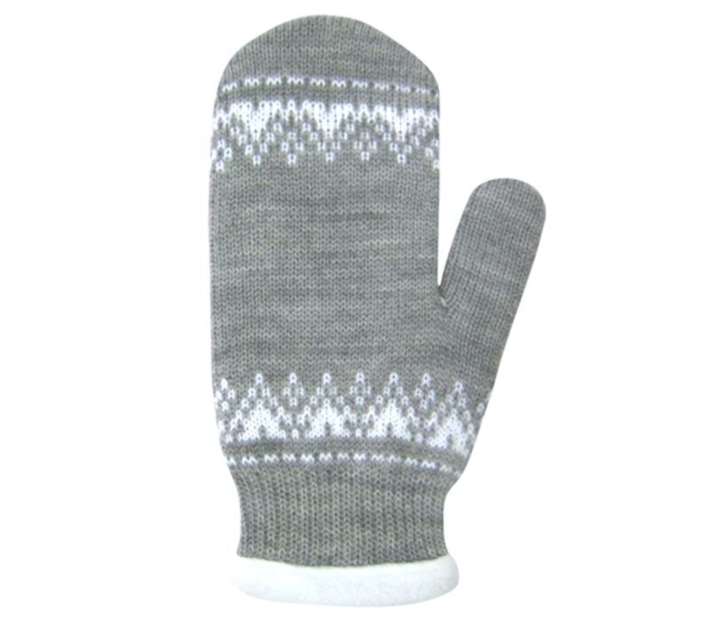 Варежки "Орнамент" серый/белый р.18, 1 шт.