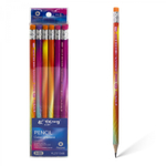 Набор ч/г карандашей, Yalong HB, "Градиент", дерево, c ластиком, круглый, заточенный, ассорти, 12 шт/уп, европодвес