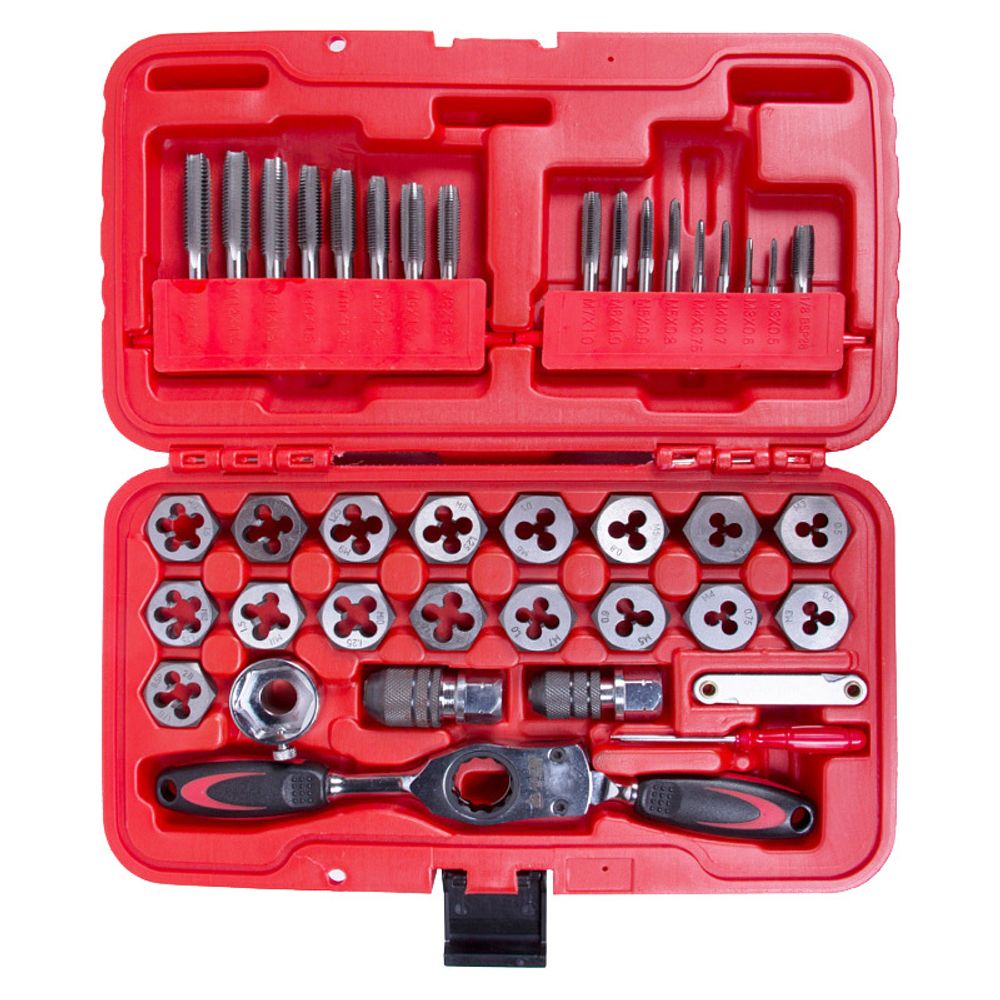 МАСТАК (351-00040C) Набор метчиков и плашек SK-5, M3-M12, кейс, 40 предметов