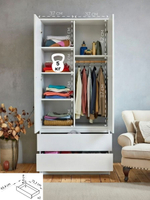 Шкаф для одежды, 80х50х220, Марм, распашной, с 2 ящиками, с полками, в прихожую, Dipriz