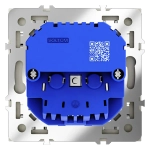 Розетка встраиваемая VOLTUM S70 с заземлением и защитными шторками, 16А, с USB, A+A, (сталь)