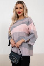 Джемпер (серый/пудровый) Б11-242/23 Nikol