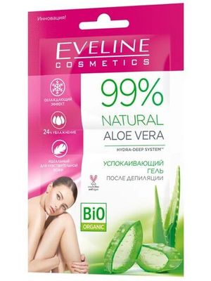 EVELINE Ультраделикатный набор д/депиляции лица и подбородка серии 99% Natural aloe vera: крем д/депиляции 20мл гель после депиляции 2х5мл