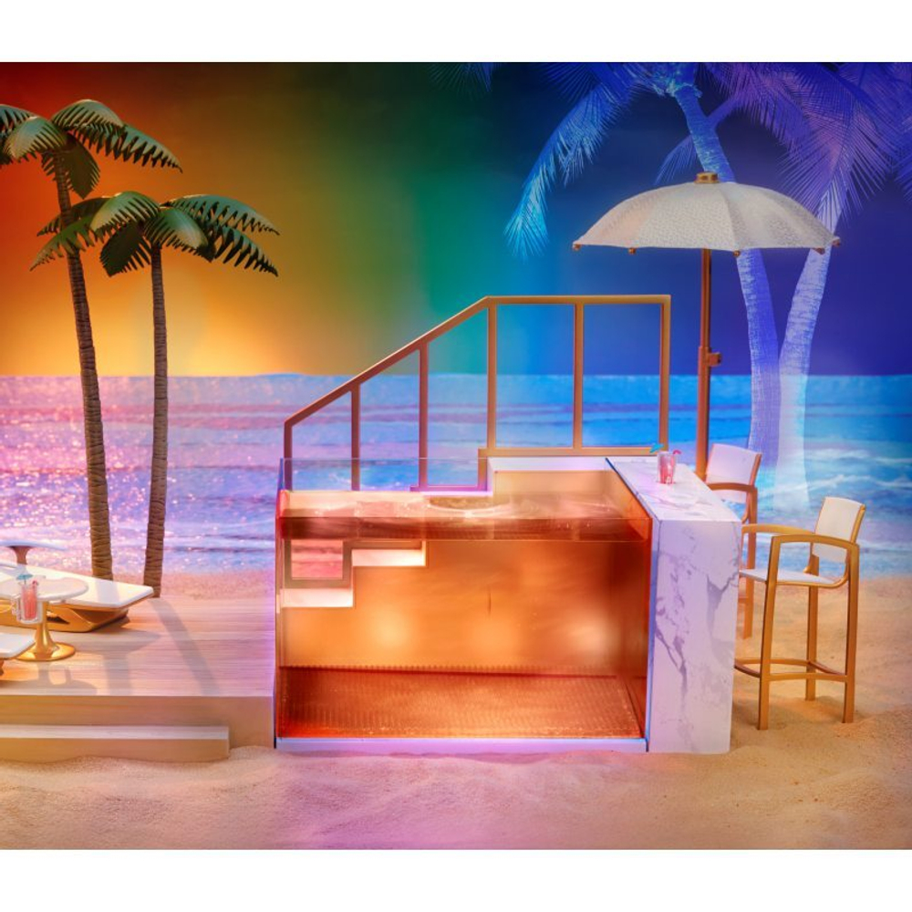 Rainbow High — комплект с подсветкой для бассейна Beach Club &amp; Pool, меняющий цвет, 7 в 1 578475