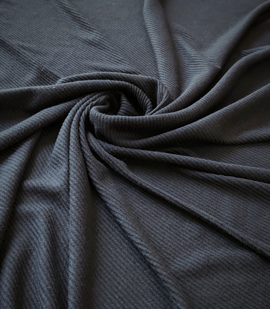 Трикотаж лапша, черный, вискоза SOFI