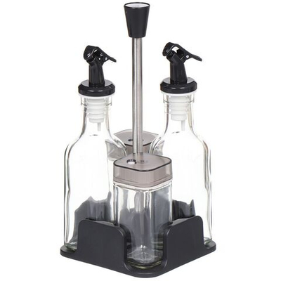 Набор для специй пластик, стекло, металл, 4 шт, на подставке, Y4-3190