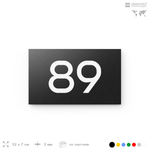 Табличка с номером 89 на дверь квартиры, для офиса, кабинета, аудитории, склада, черная 120х70 мм, Айдентика Технолоджи