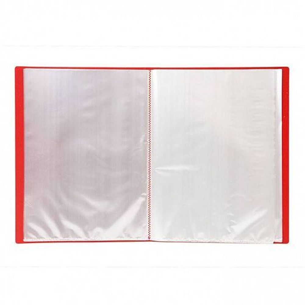 Папка с файлами LITE А4 60 файлов красн. пластик 500 мкм