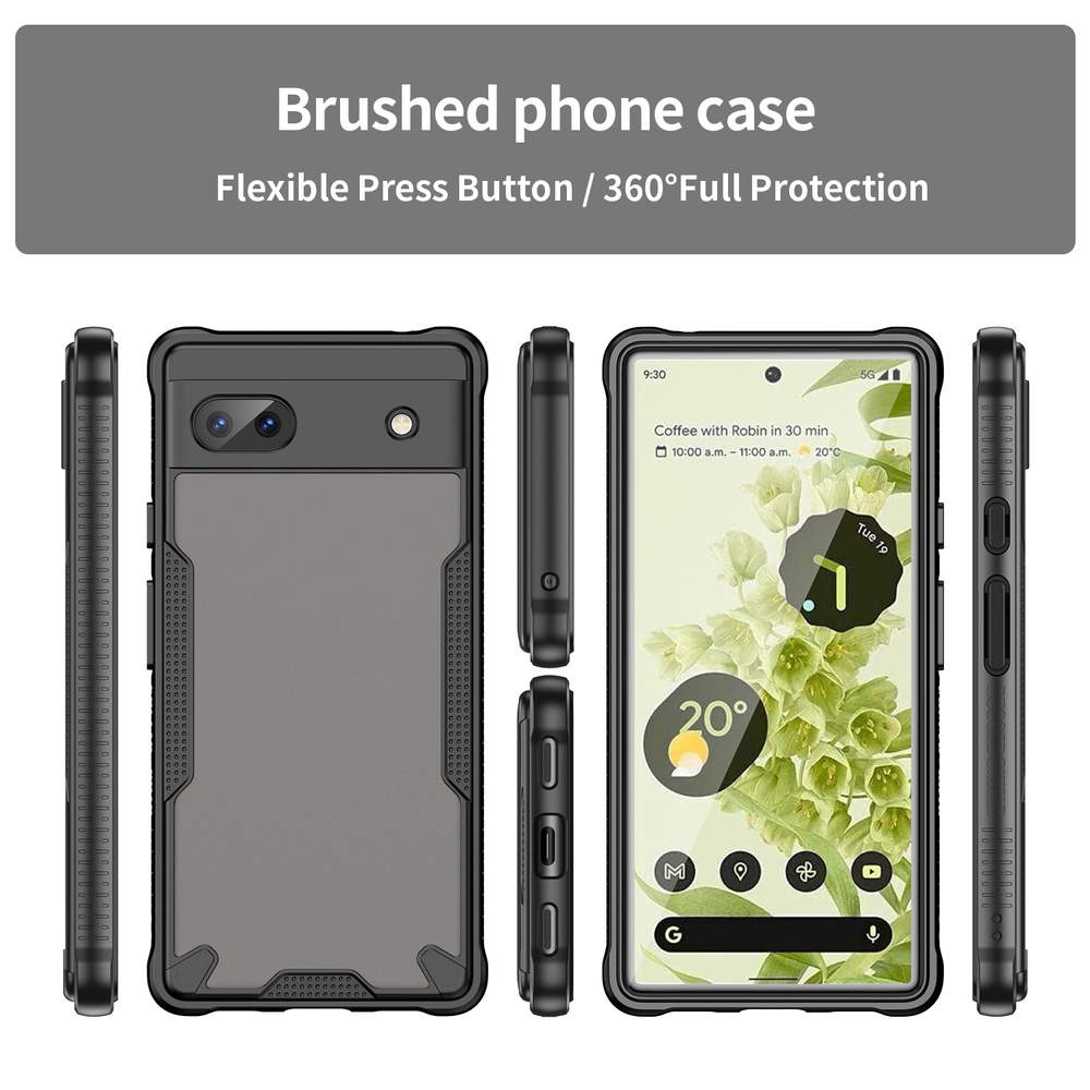 Чехол с черными боковыми рамками для Google Pixel 6a, задняя крышка прозрачная тонированная
