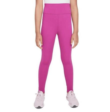 Брюки для девочки Nike Girls One Dri-FIT High-Waisted - vivid pink/white