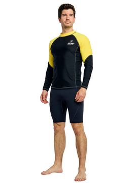 Футболка рашгард лонгслив Sargan Агидель UPF 50+ мужская черно-желтая